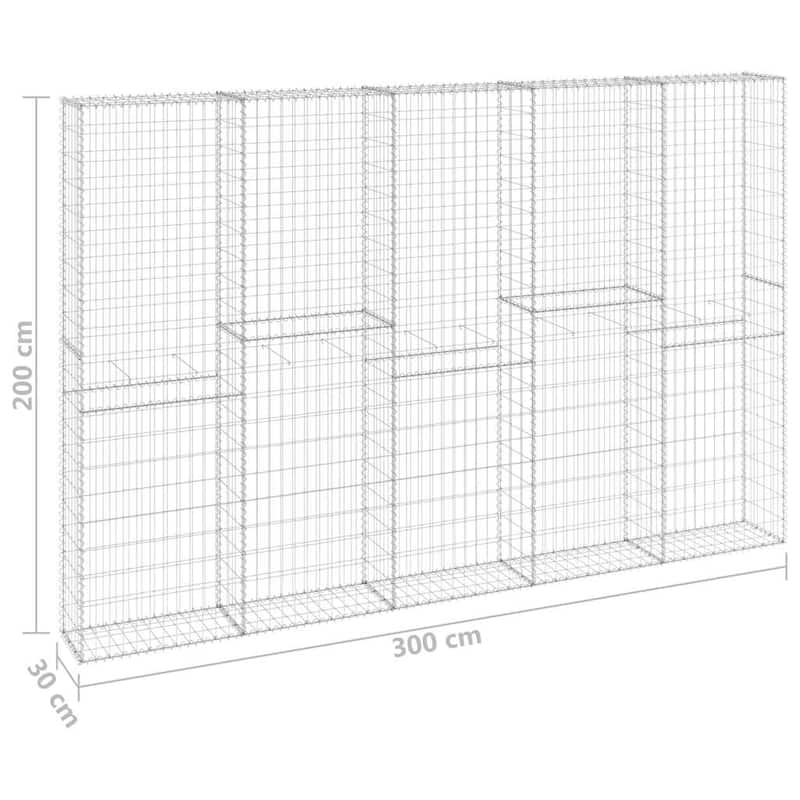 vidaXL Gabion Basket, Galvanized Steel