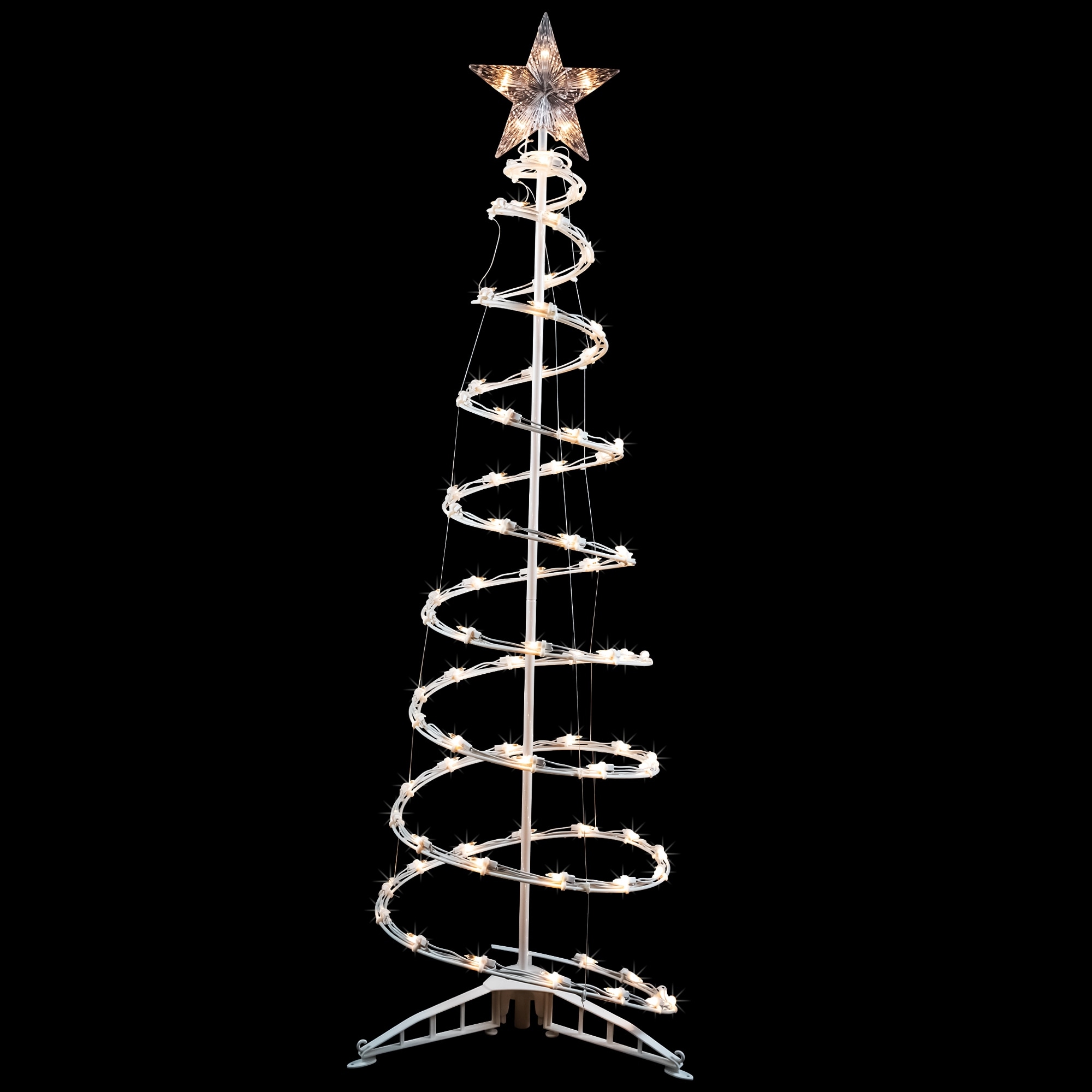 4ft Lighted Spiral Cone Tree Outdoor Christmas Decoration Clear Lights - 4'
