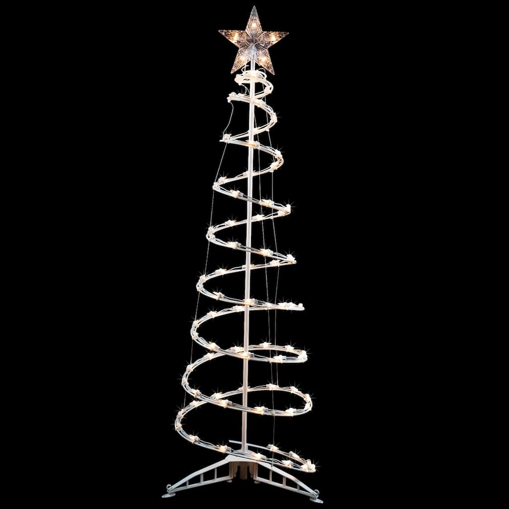 4ft Lighted Spiral Cone Tree Outdoor Christmas Decoration Clear Lights - 4'