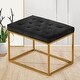 preview thumbnail 24 of 74, Upholstered Tufted Velvet Ottoman, Modern End of Bed Bench with Golden Metal Frame, Entryway Footrest Stool