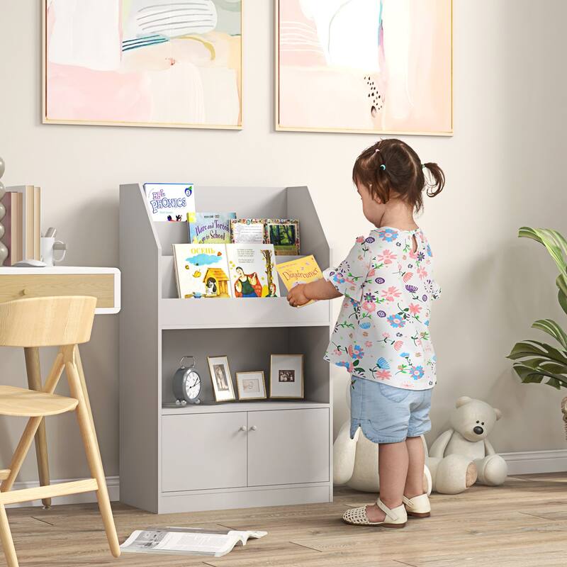 3-Tier Kids Bookshelf and Floor Standing Unit Toy Organizer,for Living Room,Nursery,Classroom,Kids Room