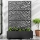 preview thumbnail 98 of 103, 72 in Metal Movable Planter Box with Trellis Privacy Screen Lockable Wheels Black-Rectangle - 72"x47"