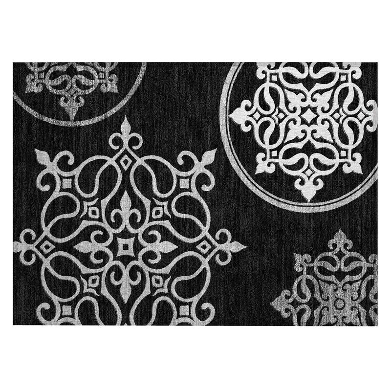 Machine Washable Indoor/ Outdoor Chantille Bold Medallion Rug
