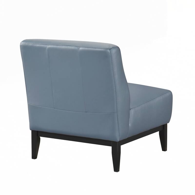 Upholstered Accent Chair Cushion Seat Back with Solid Wood Leg