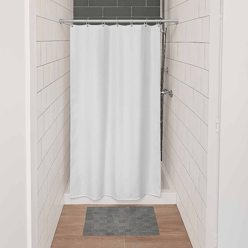 Stall Shower Curtain Half Size Polyester 8 Rings 72"L x 48"W