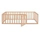 preview thumbnail 12 of 34, Twin Floor Bed Frame, Fun Fence Design with Openable Door, No Slats