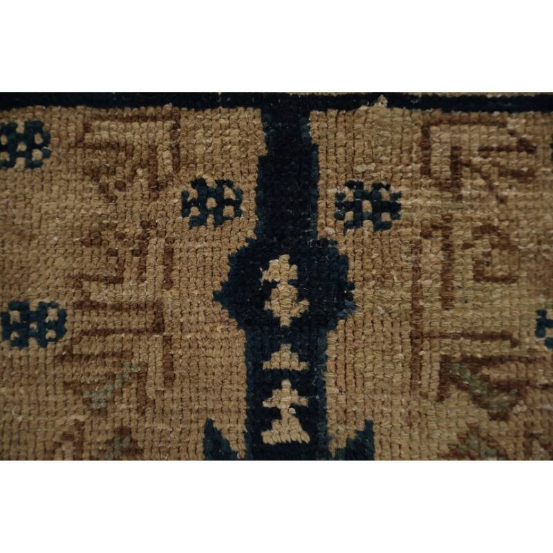 Hand Knotted Oriental 100% Wool Carpet Traditional Tribal Navy Blue & Blues Bakhtiari Area Rug - 10' 4'' X 5' 5''