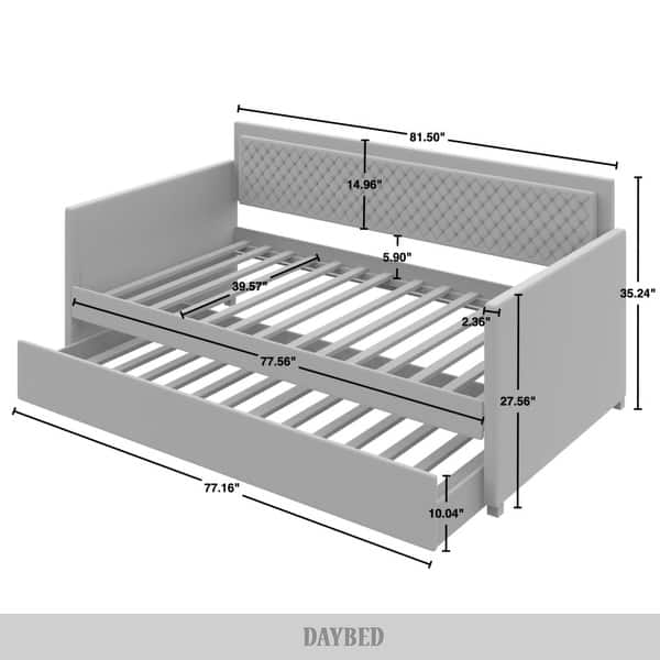 CraftPorch Contemporary Velvet Upholstered Daybed with Trundle