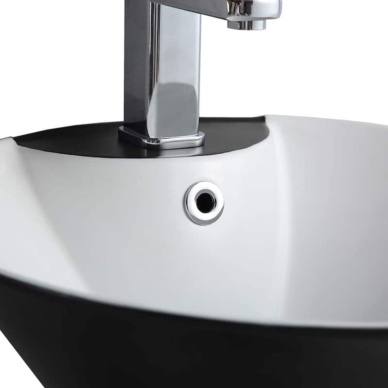 Fine Fixtures Pyramid Pedestal, Elegant One Piece Pedestal Sink, Center Faucet Hole, Vitreous China, White