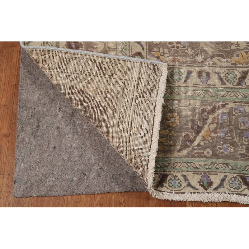 Gray Tabriz Persian Vintage Area Rug Handmade Wool Carpet - 8'0"x 11'4"