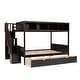 preview thumbnail 4 of 40, Functional Design Wood Bunk Bed with Shelfs, Storage Staircase and 2 Drawers, Solid Construction