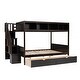 preview thumbnail 32 of 40, Stylish & Elegant Multi-function Twin over Full Bunk Bed with Shelfs, Staircase and 2 Drawers, Maximized Storage Space, Grey