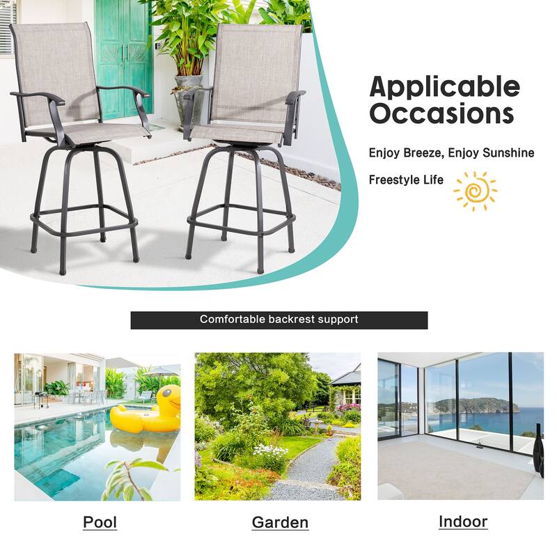 Futzca Patio Swivel Bar Bistro Set or Swivel Bar Stools