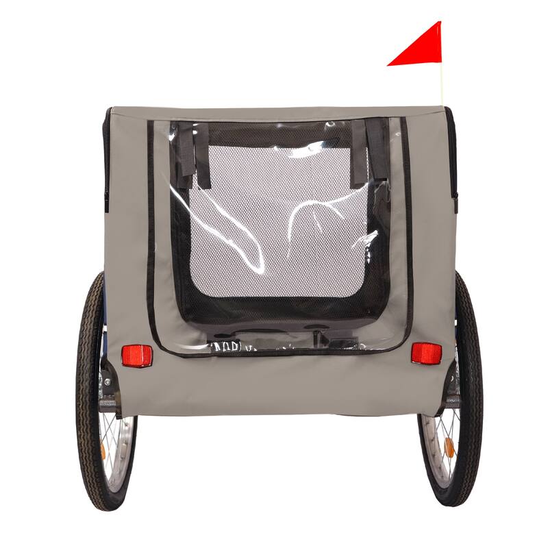 Durable Dog Bike Trailer with 20-Inch Wheels, Zippered Mesh Doors, and 88lb Capacity