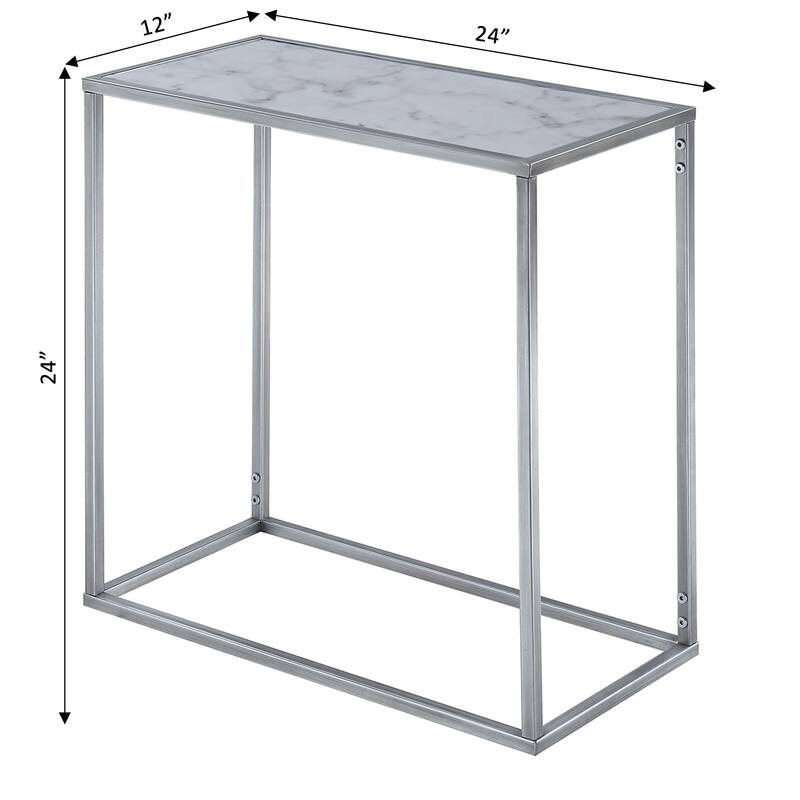 Convenience Concepts Gold Coast Faux Marble Chairside End Table