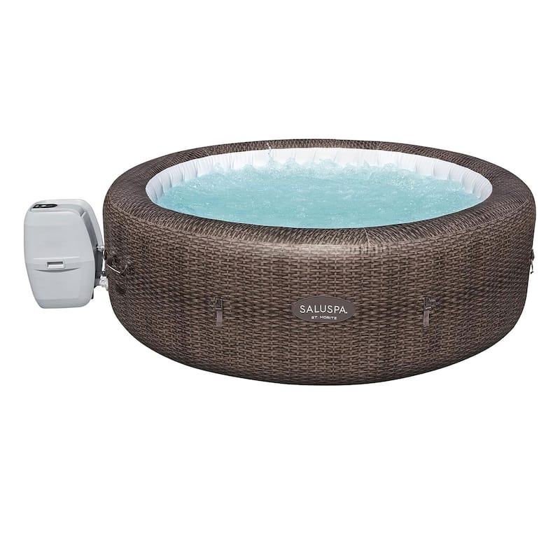 Bestway SaluSpa St Moritz AirJet Inflatable Hot Tub w/ 180 Soothing Jets, Brown - 40