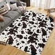 preview thumbnail 2 of 5, Cow Print Area Rug Bohemian Cowhide Pattern Natural Jute Round Rug for Living Room Bedroom