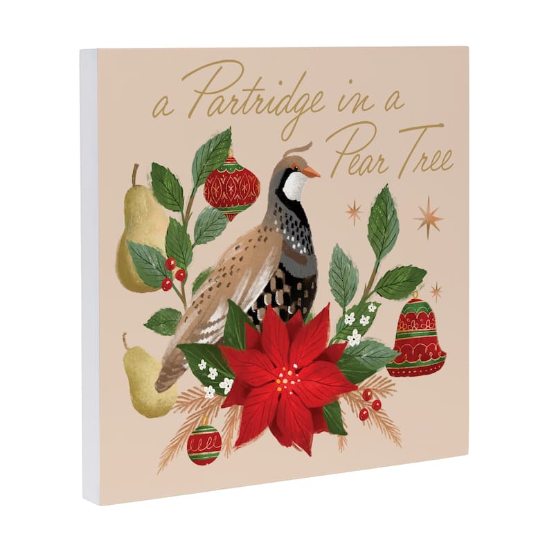 A Partridge in a Pear Tree Indoor Wall Decor, 12" x 12"
