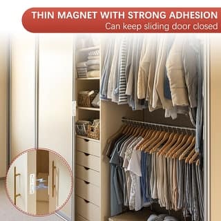 Magnetic Latches Catch – 4-Pack Cabinet Door Magnets For Cupboard, Closet, Brown Finish, Rustproof, With Strike Plate