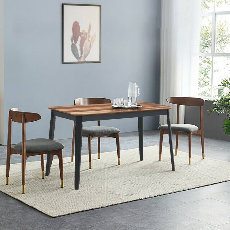 Gymax Mid Century Modern Rectangular Dining Room Table w/ Solid Wooden - See Details
