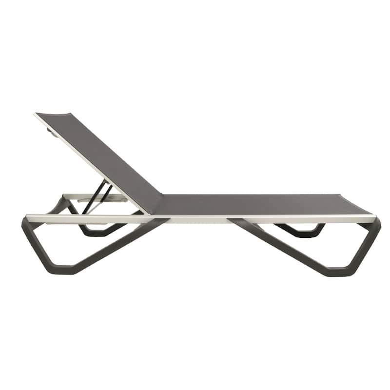 Furnish Theory Seabreeze Deck Patio Sunloungers Lounge Chairs Outdoor Chaise Lounges (Various Frame & Mesh Colors; Set of 2)