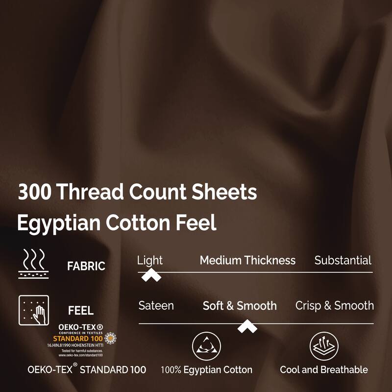 Egyptian Cotton 300 Thread Count Solid Bed Sheet Set by Superior