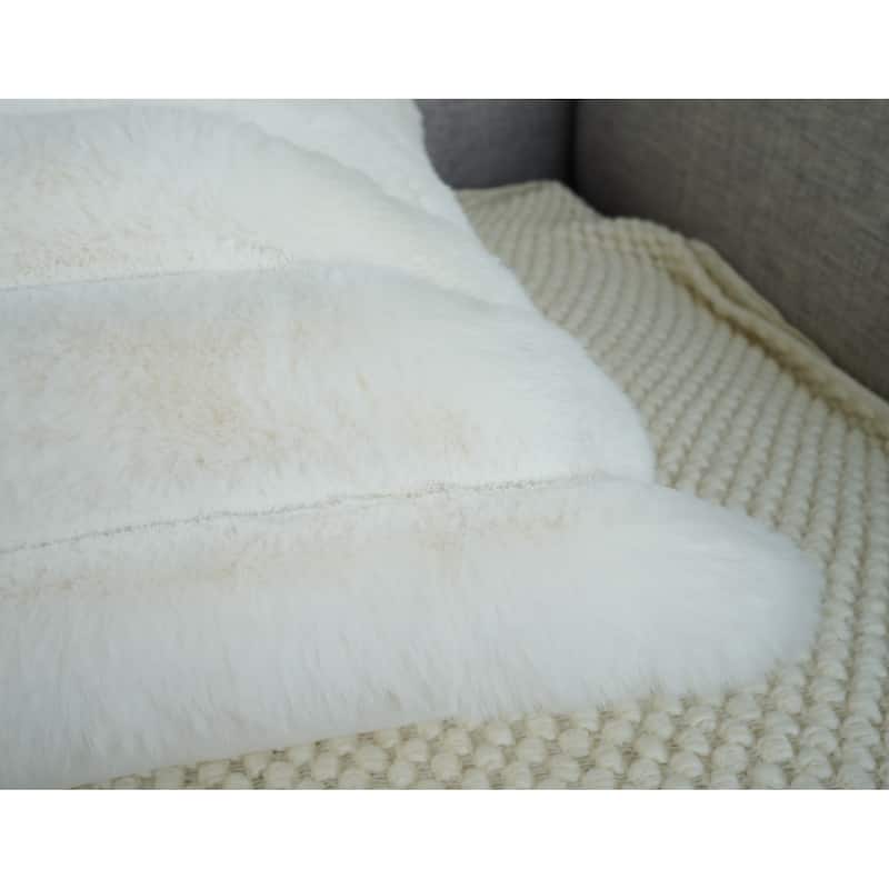 Madrid Collection Ultra Soft Ribbed Faux Fur Throw Pillow