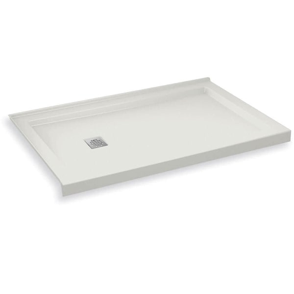Maax 420004-L-502 B3Square 59-7/8" x 29-7/8" Rectangular Shower Base with Double Threshold and Left Drain - White