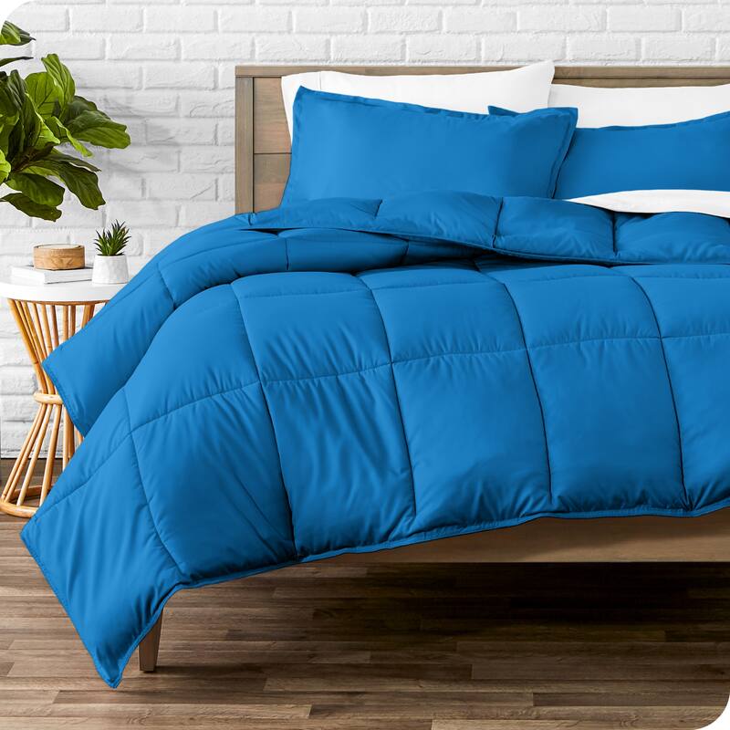 Bare Home Hypoallergenic Down Alternative Comforter Set - Twin - Twin XL - Medium Blue