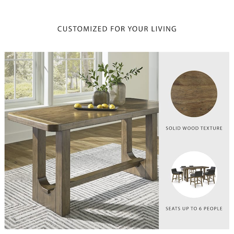 Signature Design by Ashley Cabalynn Light Brown Rectangular Dining Counter Table - 76"W x 34"D x 36"H