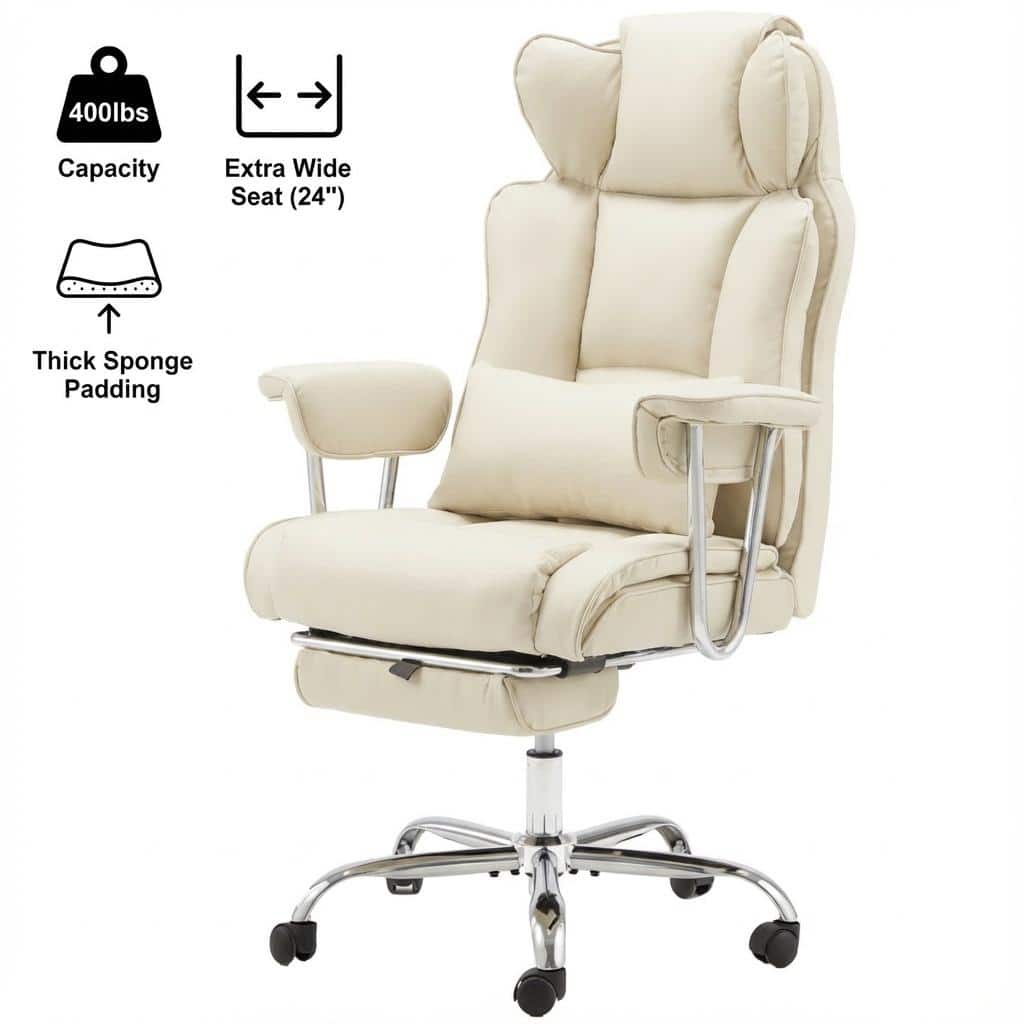 Ergonomic High-Back Office Chair with Footrest