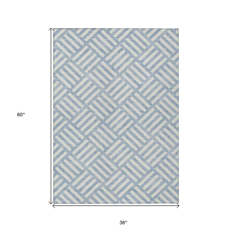 HomeRoots Geometric Transitional Rectangle Outdoor Rug
