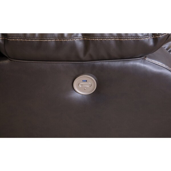 Denoron Power Reclining Loveseat Brown Chocolate 63