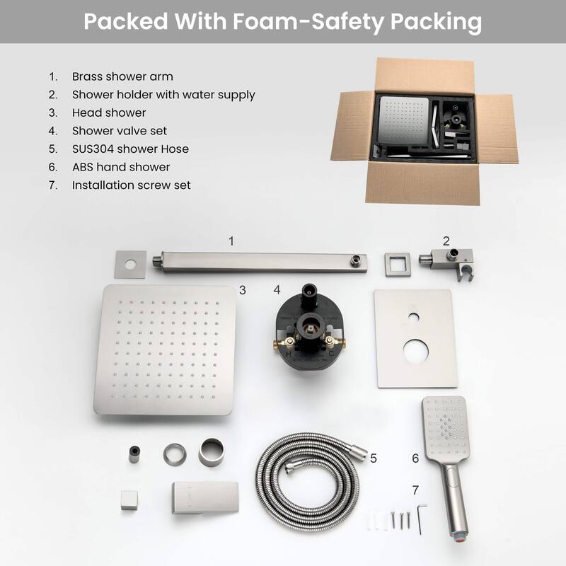 Cube Pressure Balanced 2-Function Shower System with Rough-In Valve