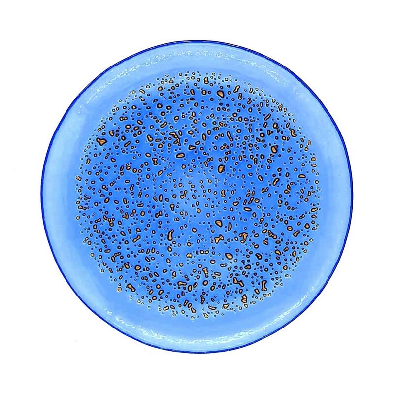 7 Inch Glass Canape Appetizer Plate with Pebble Pattern Perfect for Dinner Parties - 7”D x 7”W x 0.5”H
