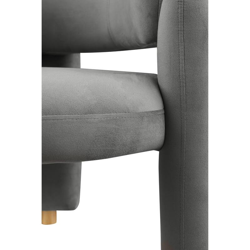 Grey 35.43" Accent Chair with Solid Wood Frame