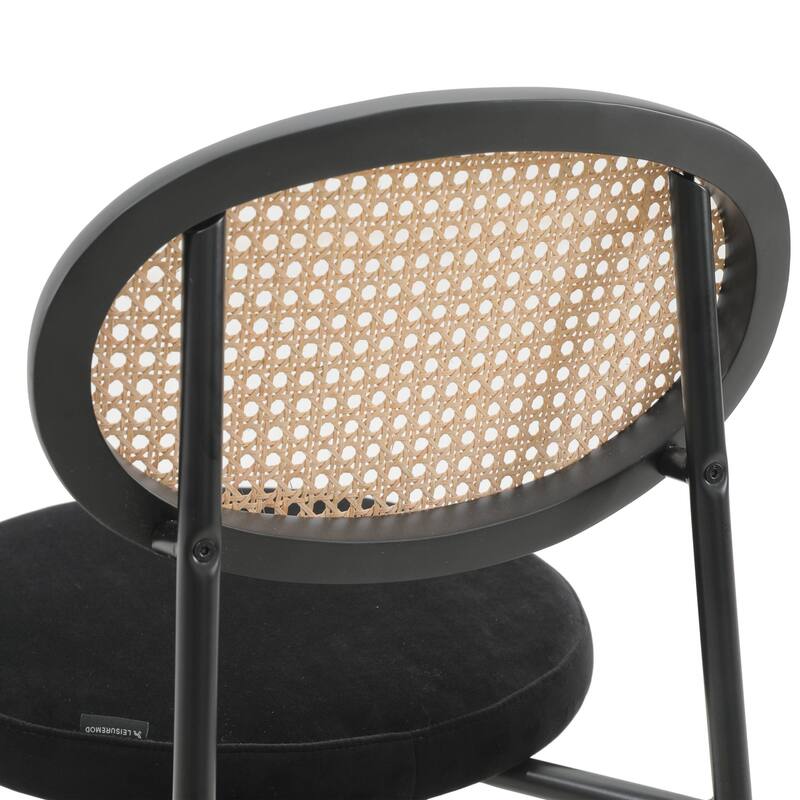 LeisureMod Euston Modern Wicker Bar Stool with Powder Coated Steel Frame - 42"