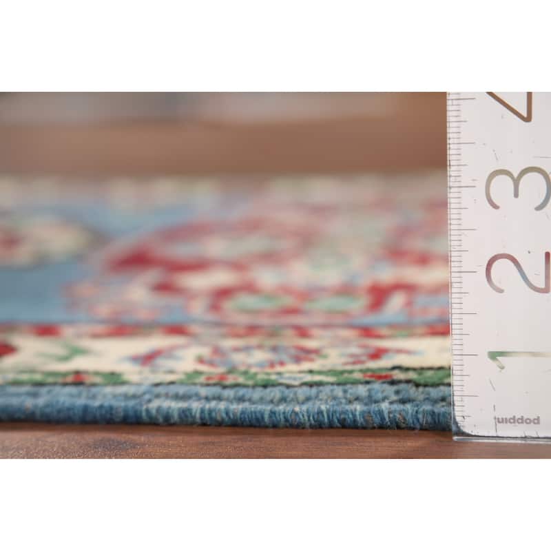 Blue Kazak Oriental Accent Rug Hand-Knotted Traditional Wool Carpet - 2'1" x 3'0"