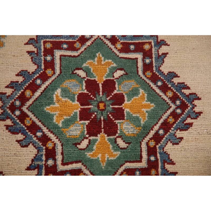 Kazak Area Rug Hand-Knotted Wool Carpet - 6'8" x 9'10"
