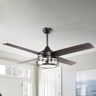 52" Oil-rubbed Bronze 3-Light Wooden Ceiling Fan with Remote