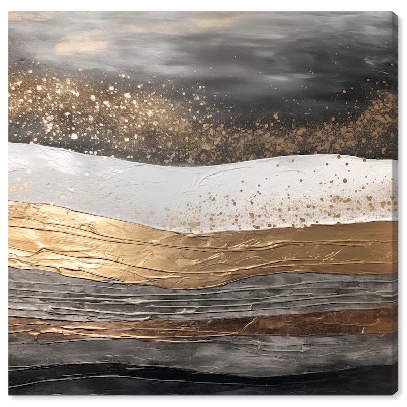 Moonlit Gold III Canvas by Art Remedy, Gallery Wrapped - 24" x 24"