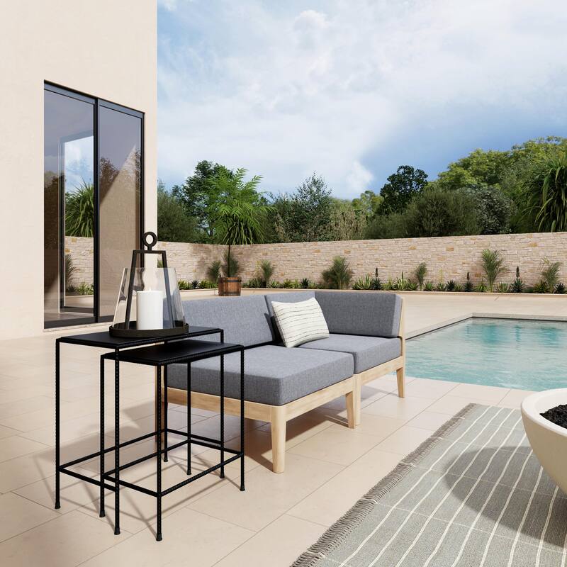 Carrera Outdoor Nesting Tables, Set of 2 - Black
