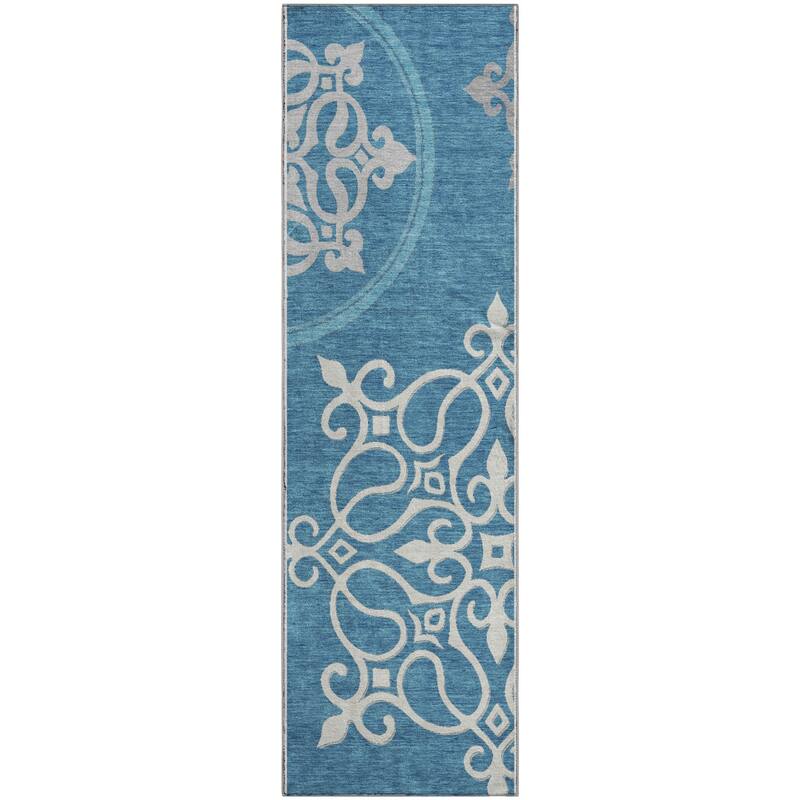 Premium Washable Super Soft Transitional Scroll Mayfield Rug