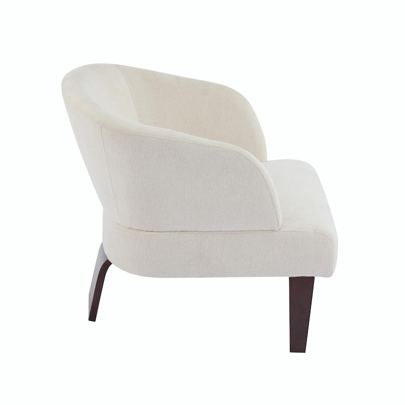 Modern Accent Chair with Round Back & Wooden Legs