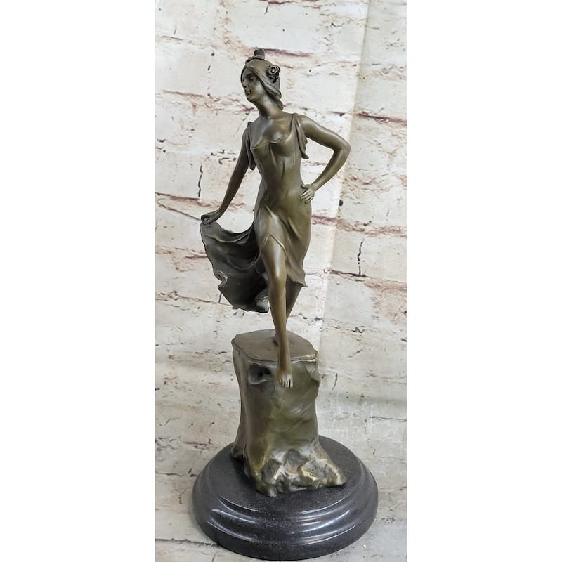 Handmade Detailed Collector Collectible Dancer By Vallet Bronze Sculpture Home