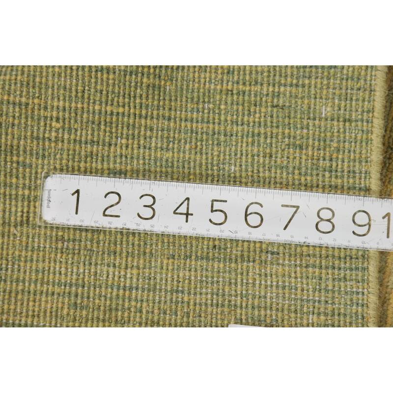 Yellow & Green Modern Gabbeh Oriental Rug Hand-Knotted Wool Carpet - 1'11"x 3'0"