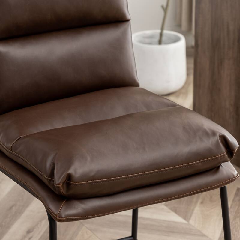 Modern 2 Piece Fabric 26 Inch Dining Chair with Footrest, Backrest, Cushion for Dining Room Kitchen Bedroom Living Room