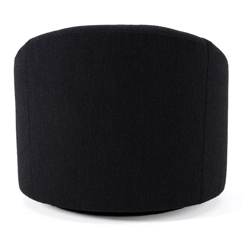 Modrest Dowsett Modern Black Fabric Swivel Accent Chair