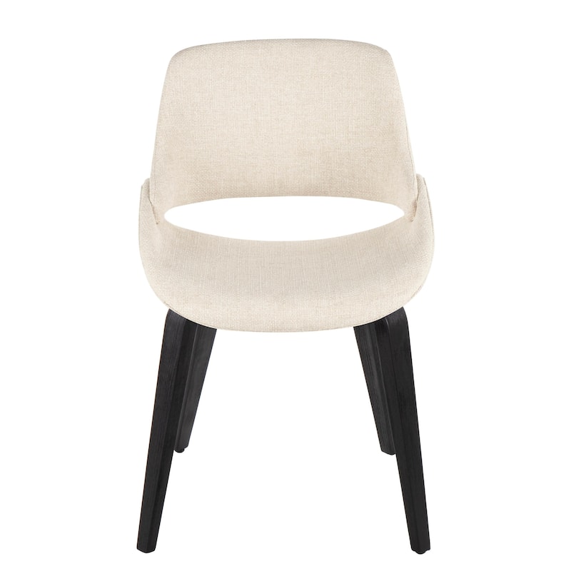 Carson Carrington Svellingen Dining Chair with Bent Wood Legs (Set of 2) - Cream Fabric/Black Wood