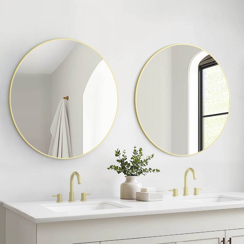 36 Inch Shatterproof Wall Mount Metal Frame Mirror